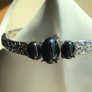 NWT Black Onyx Stainless Steel Bracelet